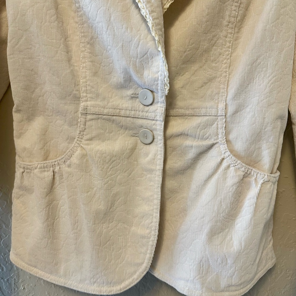 White House Black Market Blazer Womens Size 2 creamy color/decorative collar - Picture 8 of 9